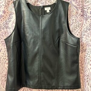 J Crew Faux Leather Sleeveless Top - Large - NWOT